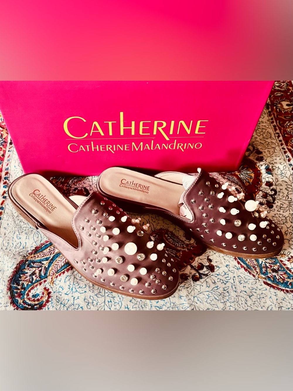 CATHERINE MALANDRINO Pillary Pearl & Crystal Slip-On Mule - Picture 6 of 9